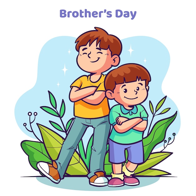 Hand drawn brothers day illustration