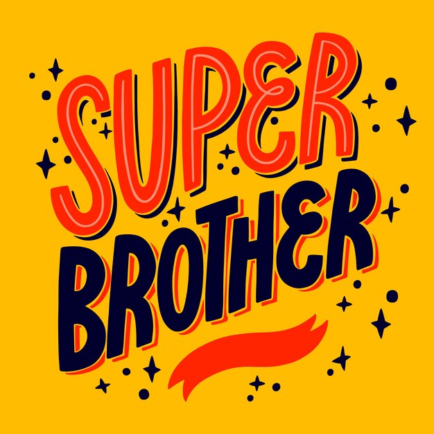 Hand drawn brothers day lettering