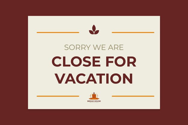 Нарисованный вручную коричневый знак закрыт на отпуск