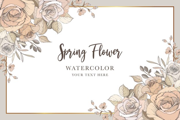 hand drawn brown floral background design