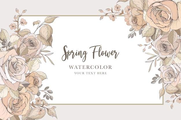 hand drawn brown floral background design