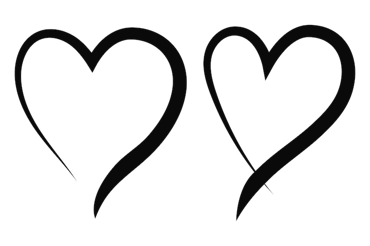 Free Vector hand drawn brush heart