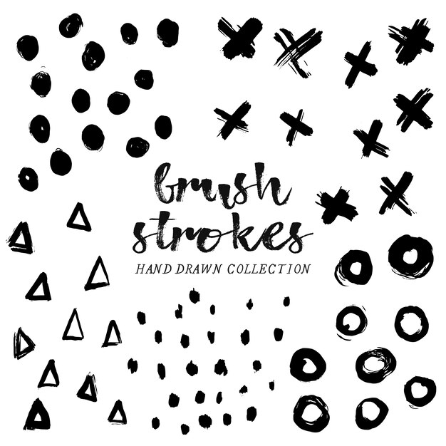 Hand drawn brush strokes collection