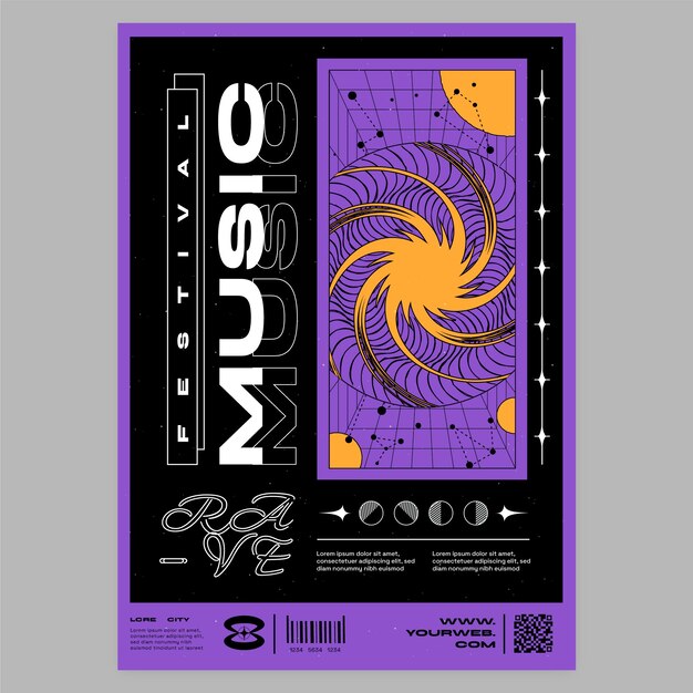 hand drawn brutalism poster template