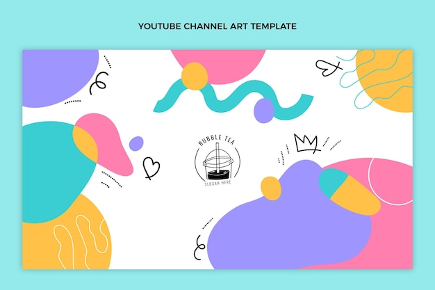 Нарисованный рукой канал youtube пузырькового чая