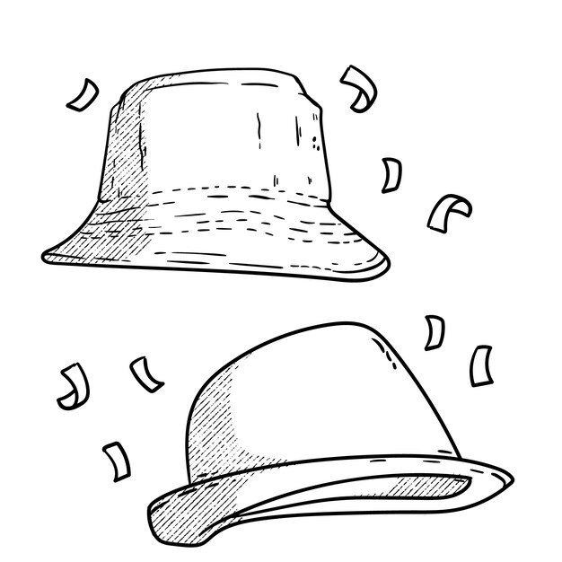 Hand drawn bucket hat illustration