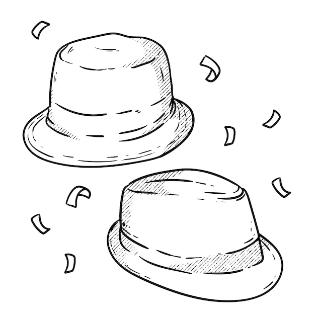 Hand drawn bucket hat illustration