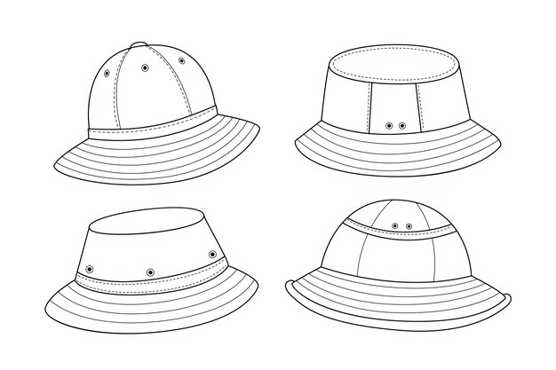 Иллюстрация ручной шляпы с ведрами