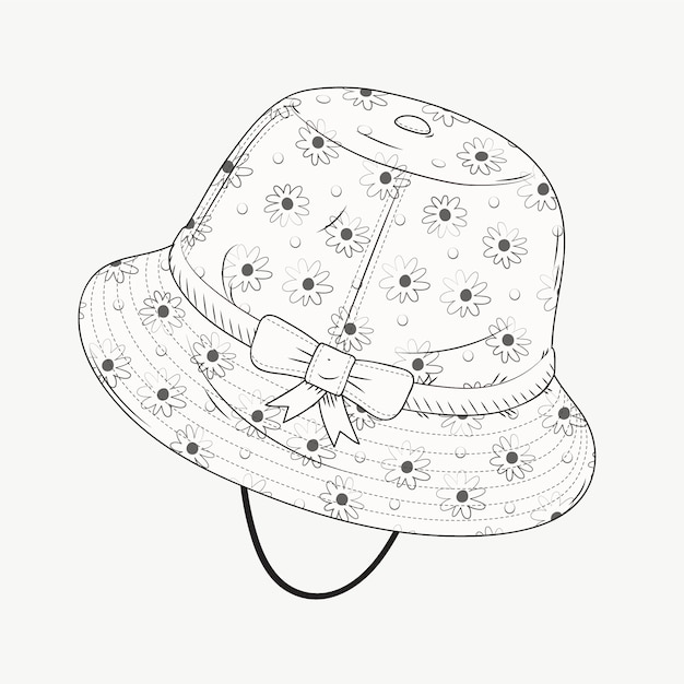 手描いたバケツの帽子のイラスト