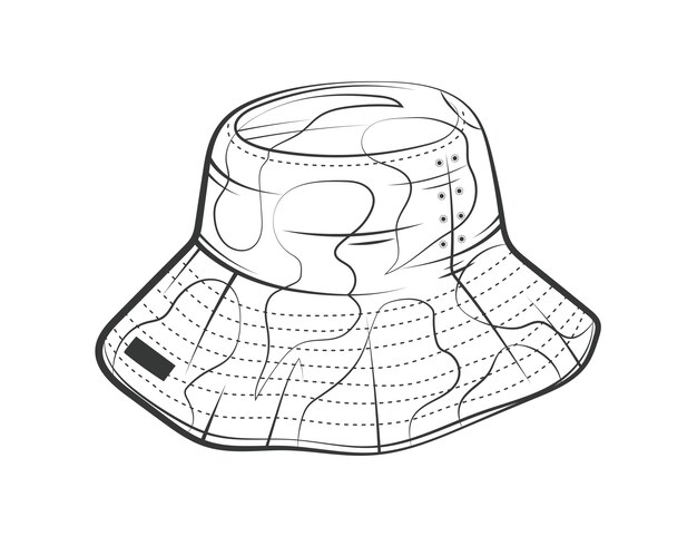 Hand drawn bucket  hat illustration