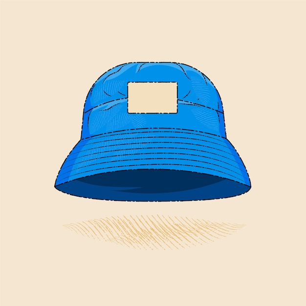 Illustrazione di cappello a secchio disegnato a mano