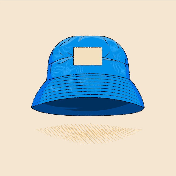 無料Vector 手描いたバケツの帽子のイラスト