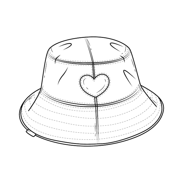 Vettore gratuito illustrazione di cappello a secchio disegnato a mano