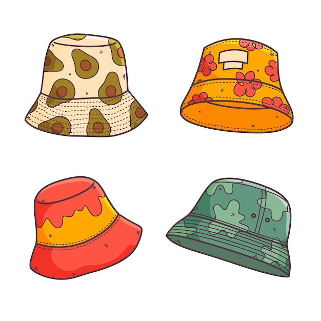 Free vector hand drawn bucket hat illustration