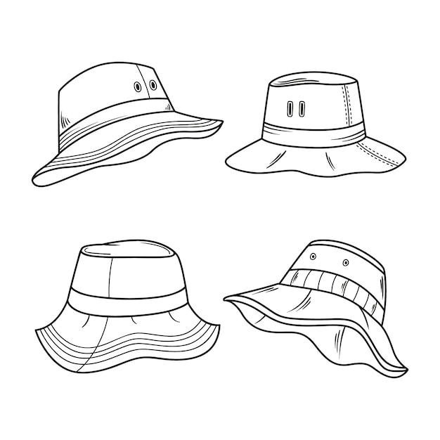 Free vector hand drawn bucket hat illustration