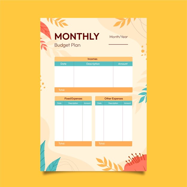 hand drawn budget planner template