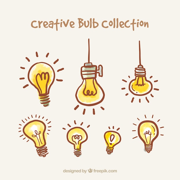 Hand drawn bulbs collection