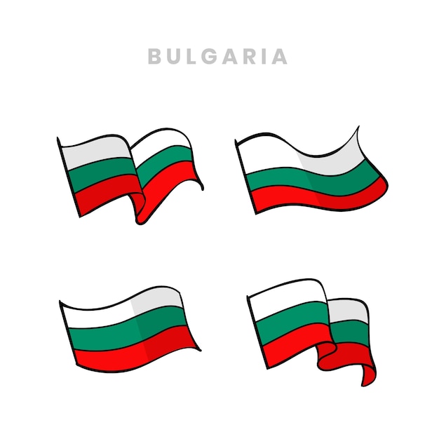 Free vector hand drawn bulgarian flag and national emblems collection