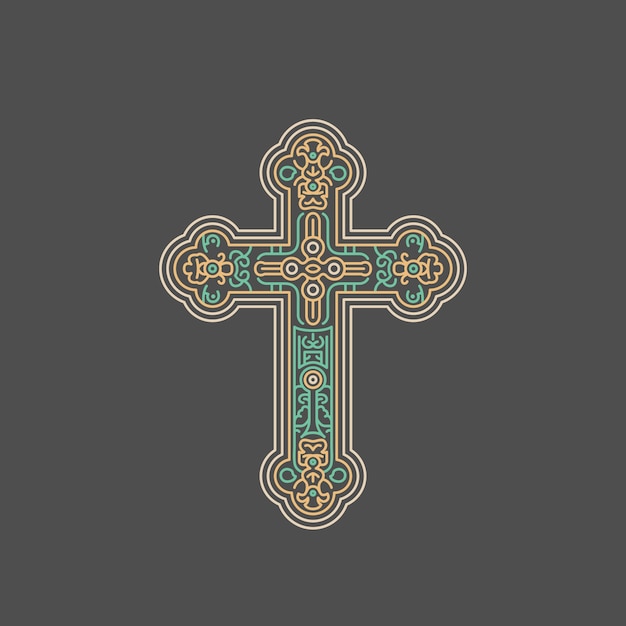Vettore gratuito illustrazione della croce ortodossa bulgara disegnata a mano
