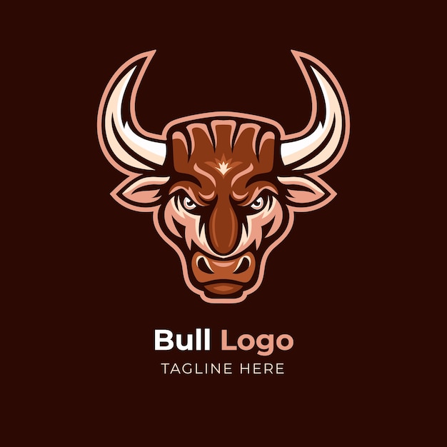 Modello di logo toro disegnato a mano