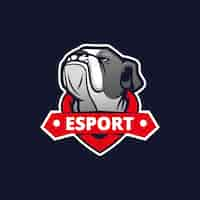 Free vector hand drawn bulldog esport logo