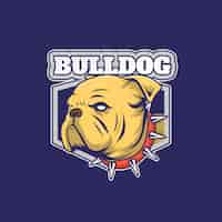 Vettore gratuito design del logo bulldog disegnato a mano