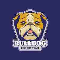 Vettore gratuito design del logo bulldog disegnato a mano