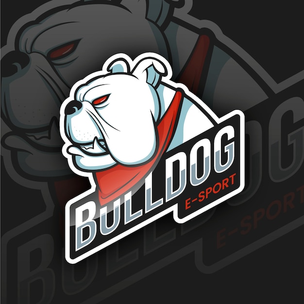 Vettore gratuito modello di logo del bulldog disegnato a mano