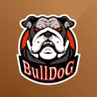 Vettore gratuito modello di logo del bulldog disegnato a mano