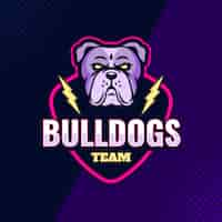 Vettore gratuito logo del bulldog disegnato a mano