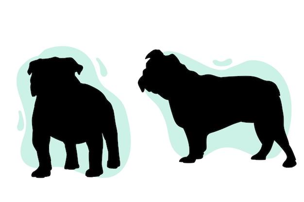 Free vector hand drawn bulldog silhouette