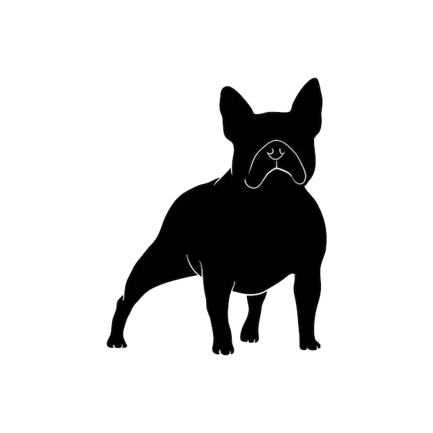 Silhouette di bulldog disegnata a mano