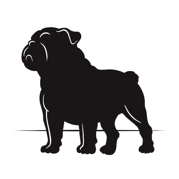 Hand drawn bulldog silhouette