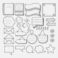 Free vector hand drawn bullet journal elements