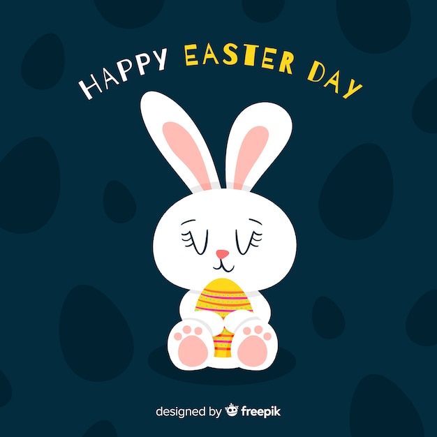 Free vector hand drawn bunny easter day background