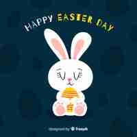 Free vector hand drawn bunny easter day background