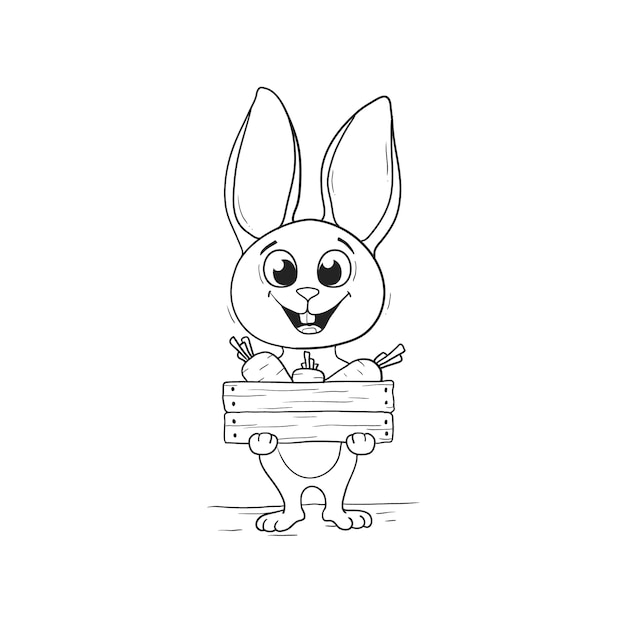 Free vector hand drawn bunny outline illustration