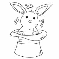 Free vector hand drawn bunny outline illustration