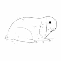 Free vector hand drawn bunny outline illustration