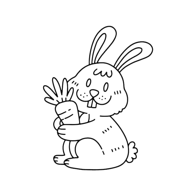 Free vector hand drawn bunny outline illustration