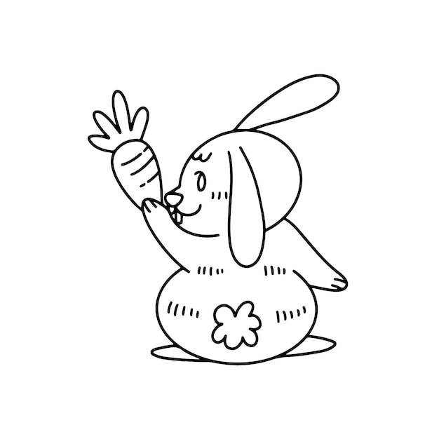 Free vector hand drawn bunny outline illustration