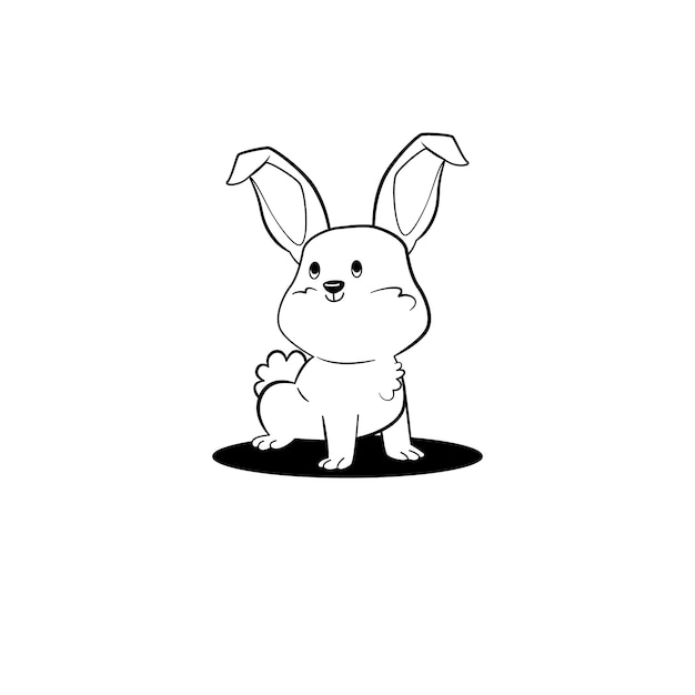 Hand drawn bunny outline illustration