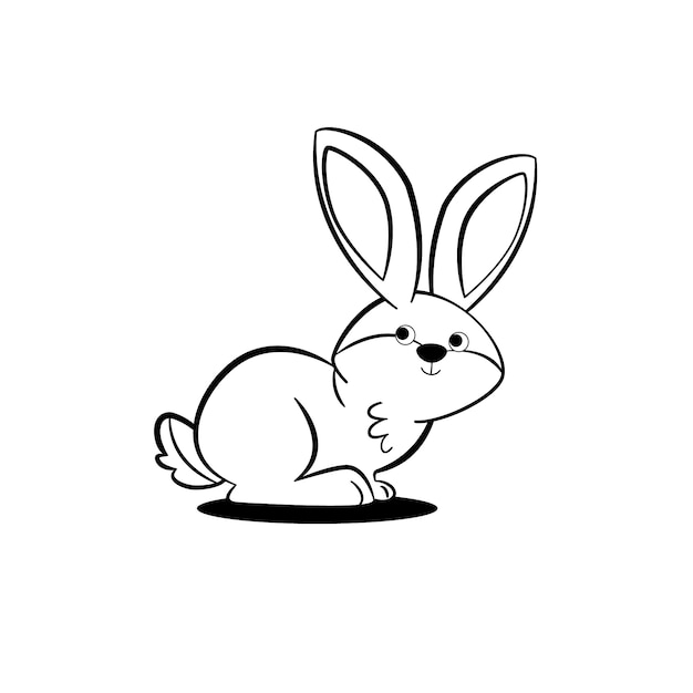 Hand drawn bunny outline illustration