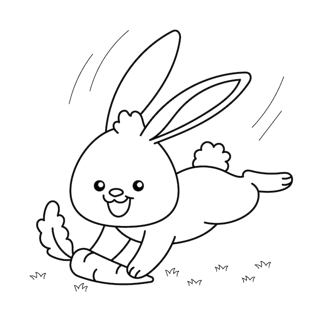 Hand drawn bunny outline illustration