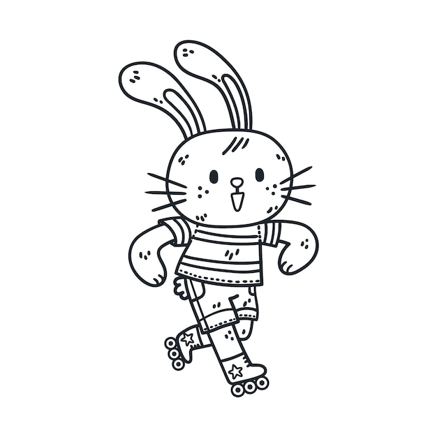 Free vector hand drawn bunny outline illustration