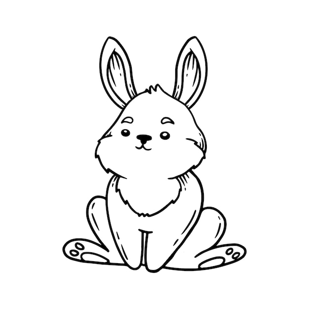 Hand drawn bunny outline