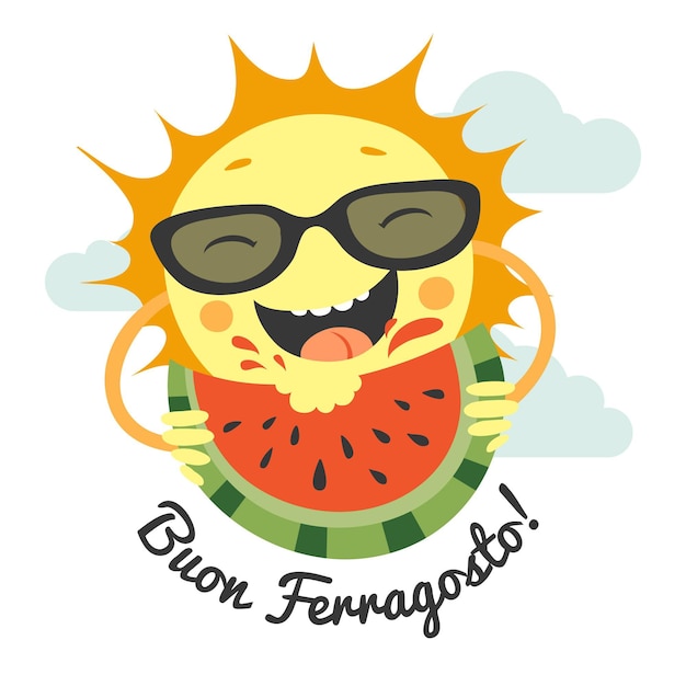 Free vector hand drawn buon ferragosto illustration