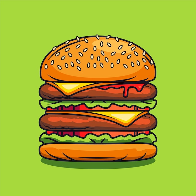 Hand drawn burger illustration