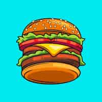 Vettore gratuito illustrazione di hamburger disegnata a mano