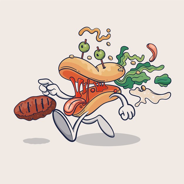 hand drawn burger illustration